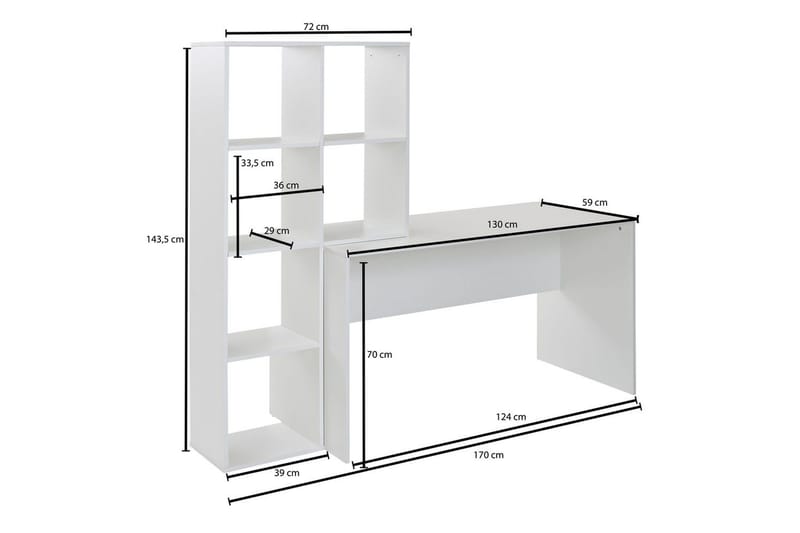 Skrivbord Wohnling med förvaringshylla 170 cm modern - Möbler - Hemmakontor - Skrivbord