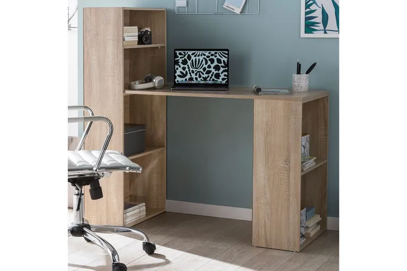 Skrivbord Wohnling med hylla 120x120x53 cm trä i modern stil Sonoma - Sonoma - Möbler - Hemmakontor - Skrivbord