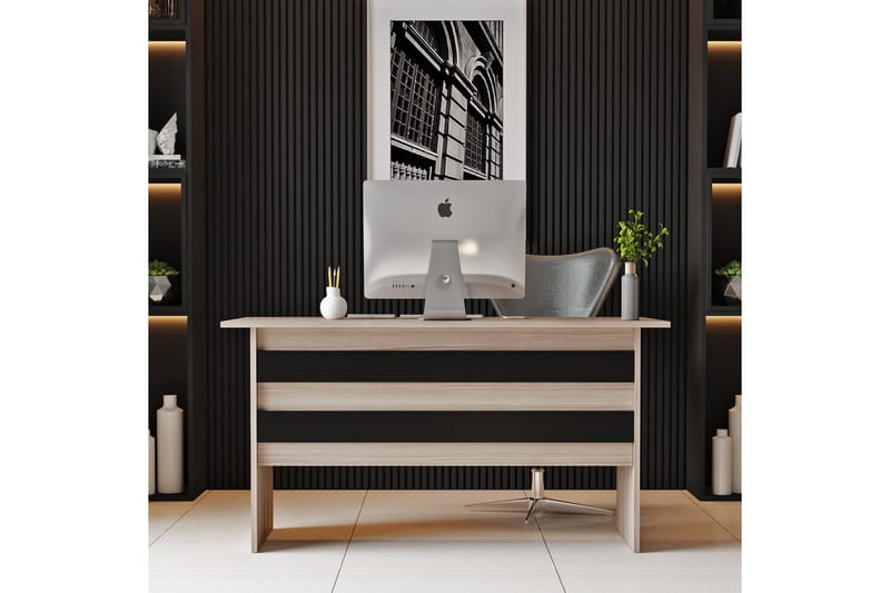 WYLLAM Skrivbord 140 cm Natur/Svart - Möbler - Hemmakontor - Skrivbord
