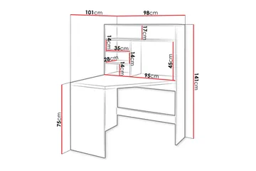 Zayden Skrivbord 101 cm - Vit - Möbler - Hemmakontor - Skrivbord