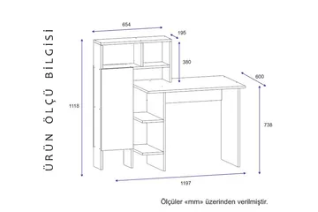 Zeko Skrivbord 120 cm med Förvaring Hylla - Ekfärg - Möbler - Hemmakontor - Skrivbord