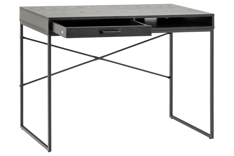 ZUMAR Skrivbord 110 cm med Förvaring Låda Svart - Skrivbord - Bord
