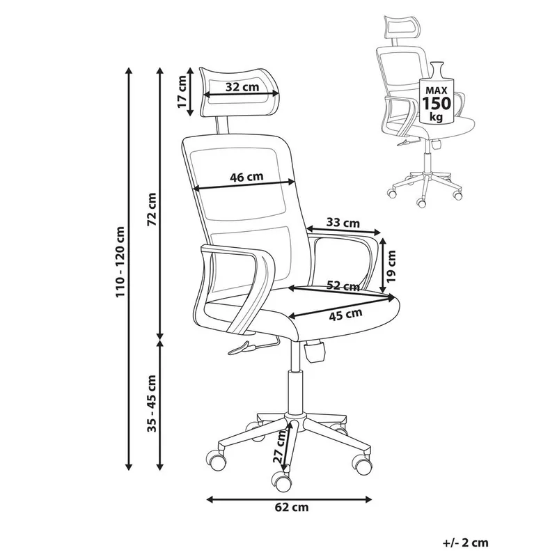 Skrivbordsstol Monarch - Grå, vit - Möbler - Hemmakontor - Kontorsstol