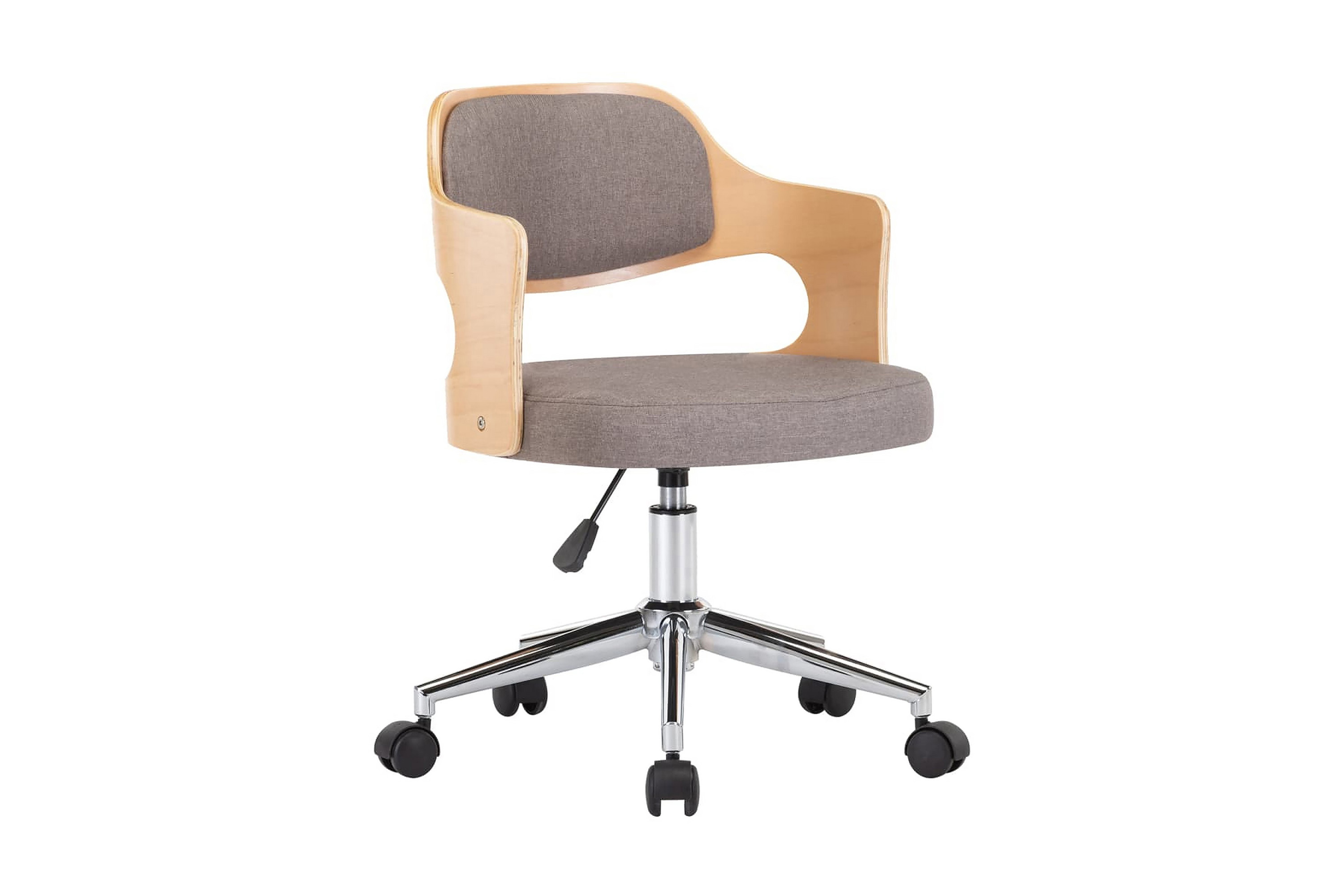 Snurrbar kontorsstol böjträ och tyg taupe – Brun