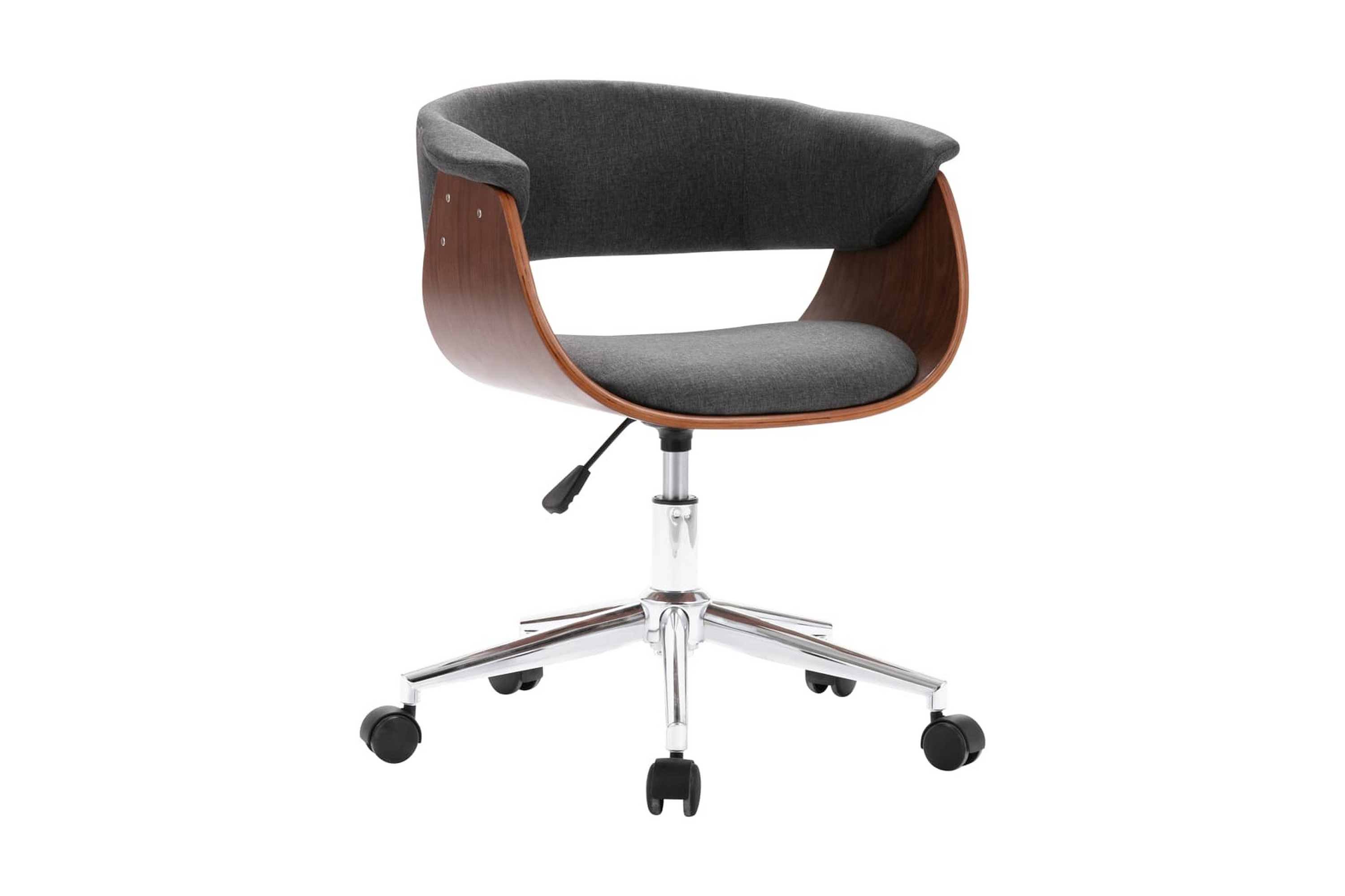 Snurrbar kontorsstol grå böjträ och tyg – Grå