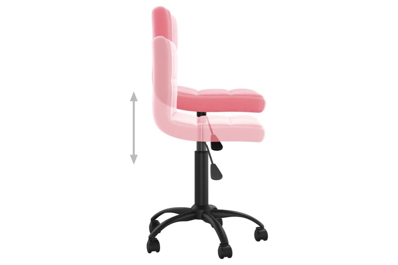 Snurrbar kontorsstol rosa sammet - Rosa - Möbler - Hemmakontor - Kontorsstol