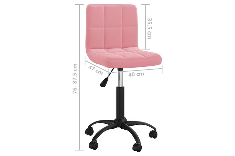 Snurrbar kontorsstol rosa sammet - Rosa - Möbler - Hemmakontor - Kontorsstol