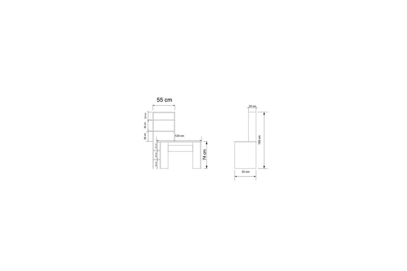 Sorav Skrivbord 55x120 cm - Mediumfärgat trä/Antracit - Möbler - Hemmakontor - Skrivbord
