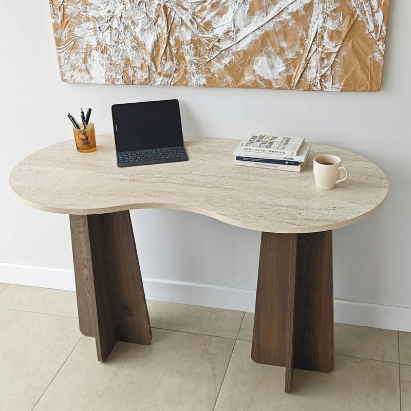 Soryn Skrivbord 120x75x60 cm - Travertine Walnut - Möbler - Hemmakontor - Skrivbord