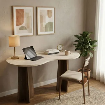 Soryn Skrivbord 120x75x60 cm - Travertine Walnut - Möbler - Hemmakontor - Skrivbord