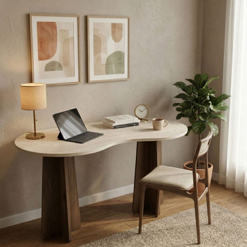 Soryn Skrivbord 120x75x60 cm - Travertine Walnut - Möbler - Hemmakontor - Skrivbord