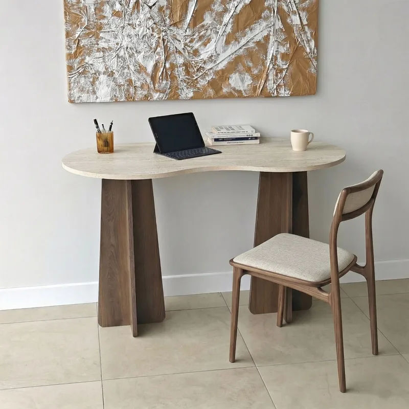 Soryn Skrivbord 120x75x60 cm - Travertine Walnut - Möbler - Hemmakontor - Skrivbord