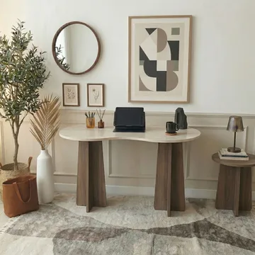 Soryn Skrivbord 120x75x60 cm - Travertine Walnut - Möbler - Hemmakontor - Skrivbord