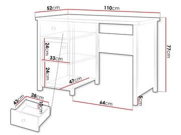 Storys skrivbord 110x77 cm - Beige, ek - Möbler - Hemmakontor - Skrivbord