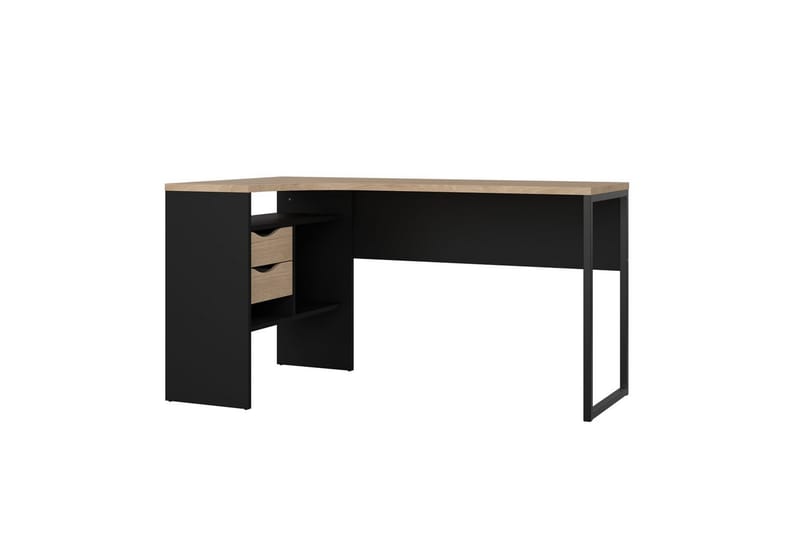 Taketo Hörnskrivbord 145 cm - Mörkgrå/Natur - Möbler - Hemmakontor - Skrivbord
