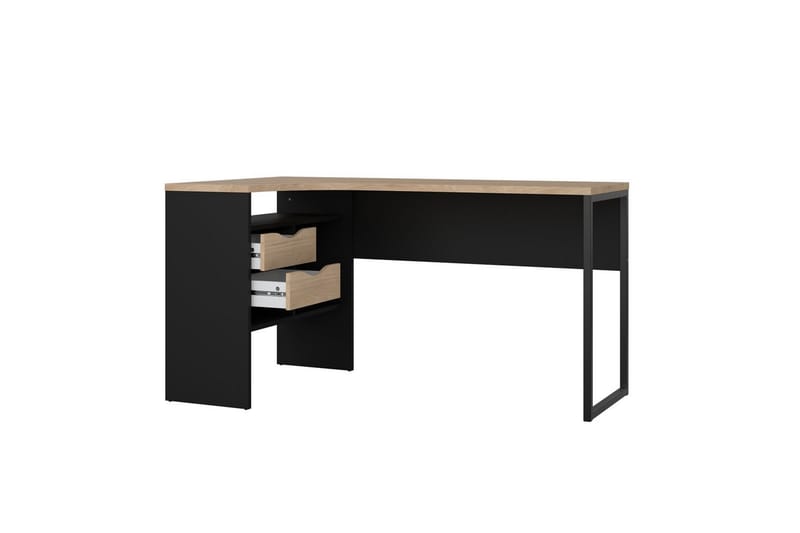 Taketo Hörnskrivbord 145 cm - Mörkgrå/Natur - Möbler - Hemmakontor - Skrivbord