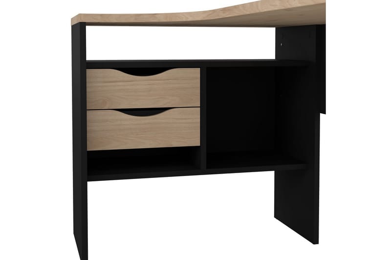 Taketo Hörnskrivbord 145 cm - Mörkgrå/Natur - Möbler - Hemmakontor - Skrivbord