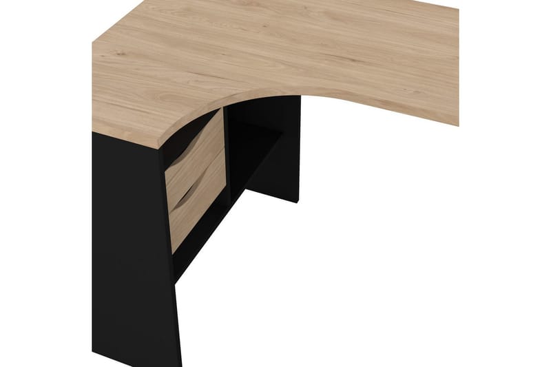 Taketo Hörnskrivbord 145 cm - Mörkgrå/Natur - Möbler - Hemmakontor - Skrivbord