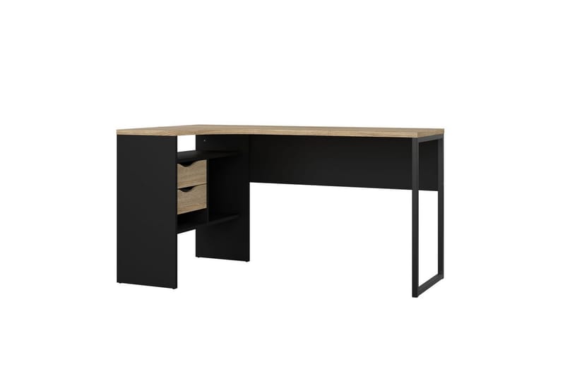 Taketo Hörnskrivbord 145 cm - Mörkgrå/Natur - Möbler - Hemmakontor - Skrivbord