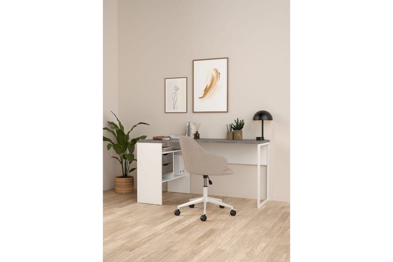Taketo Hörnskrivbord 145 cm - Vit/Chokladbrun - Möbler - Hemmakontor - Skrivbord