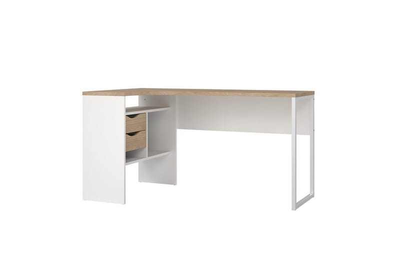 Taketo Hörnskrivbord 145 cm - Vit/Natur - Möbler - Hemmakontor - Skrivbord