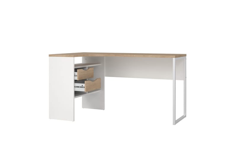 Taketo Hörnskrivbord 145 cm - Vit/Natur - Möbler - Hemmakontor - Skrivbord