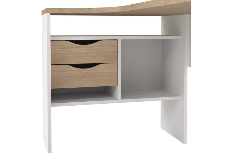 Taketo Hörnskrivbord 145 cm - Vit/Natur - Möbler - Hemmakontor - Skrivbord