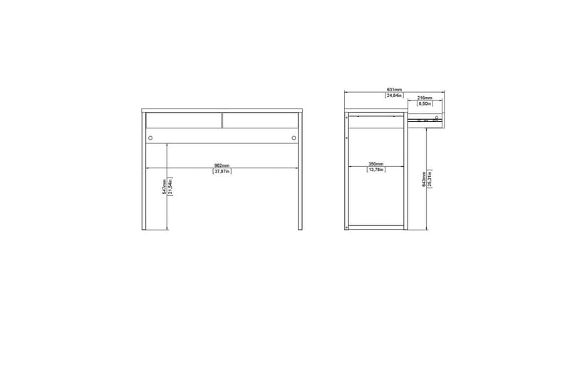 Taketo Skrivbord 40x101,6 cm - Vit - Möbler - Hemmakontor - Skrivbord