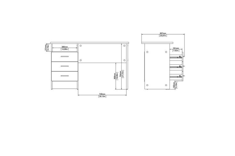 Taketo Skrivbord 48,1x120,1 cm - Natur - Möbler - Hemmakontor - Skrivbord