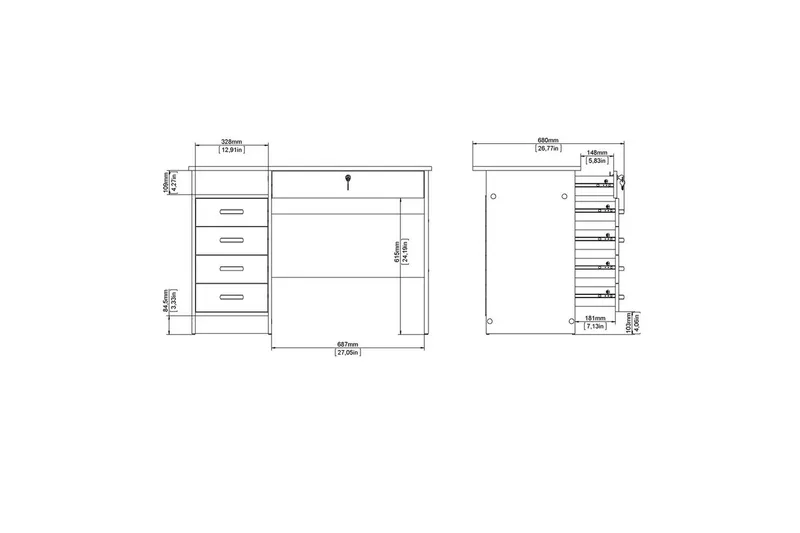 Taketo Skrivbord 48,5x109,3 cm - Natur - Möbler - Hemmakontor - Skrivbord