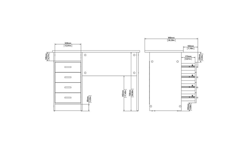 Taketo Skrivbord 48,5x110 cm - Natur - Möbler - Hemmakontor - Skrivbord