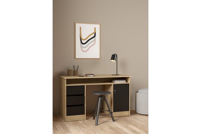 Taketo Skrivbord 55x126 cm - Natur/Svart - Möbler - Hemmakontor - Skrivbord