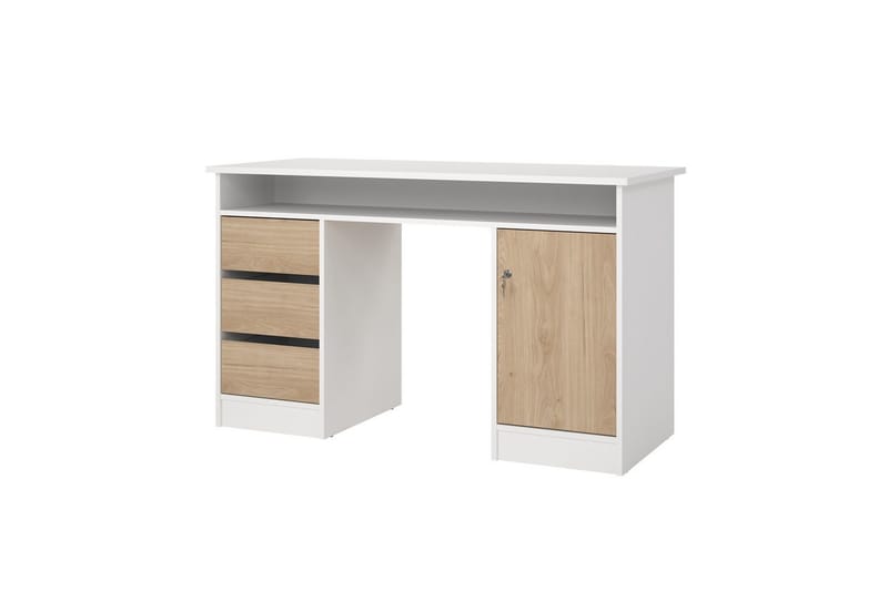 Taketo Skrivbord 55x126 cm - Vit/Natur - Möbler - Hemmakontor - Skrivbord