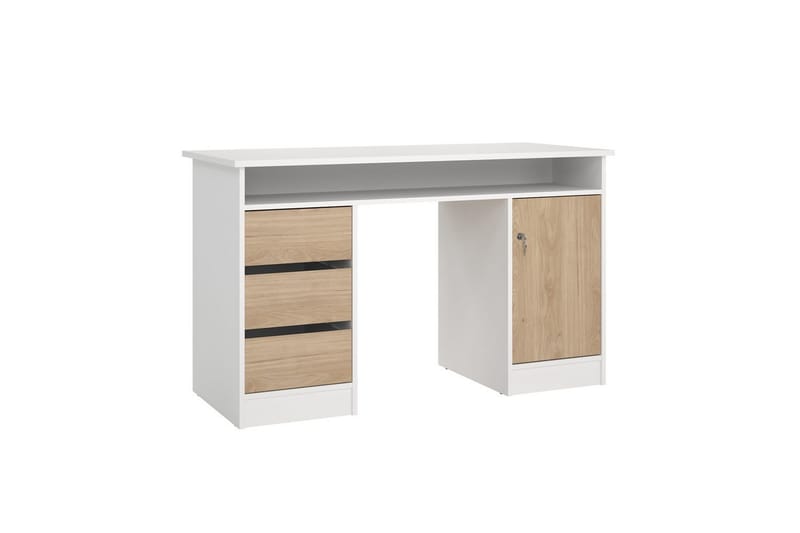 Taketo Skrivbord 55x126 cm - Vit/Natur - Möbler - Hemmakontor - Skrivbord
