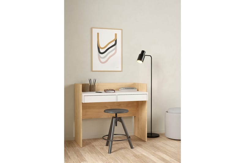 Taketo Skrivbord 56x102 cm - Vit/Natur - Möbler - Hemmakontor - Skrivbord