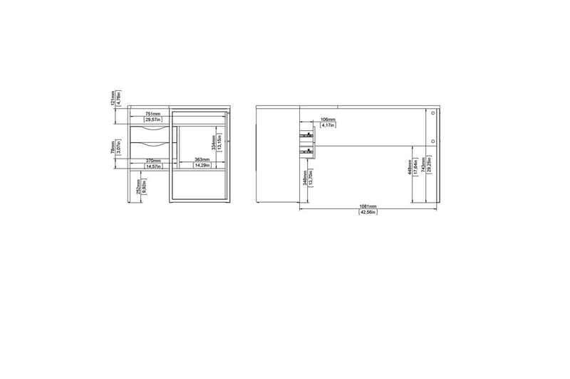 Taketo Skrivbord 81x145,1 cm - Vit - Möbler - Hemmakontor - Skrivbord