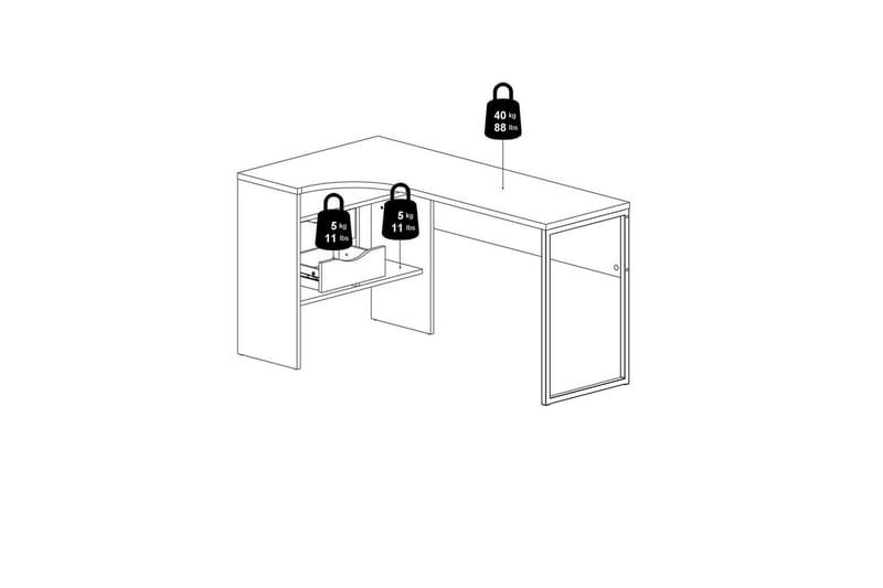 Taketo Skrivbord 81x145,1 cm - Vit - Möbler - Hemmakontor - Skrivbord
