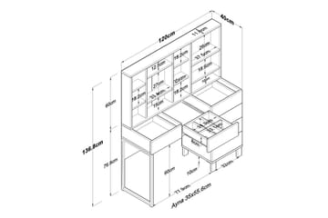 Talros Sminkbord 120 cm - Vit - Möbler - Hemmakontor - Skrivbord