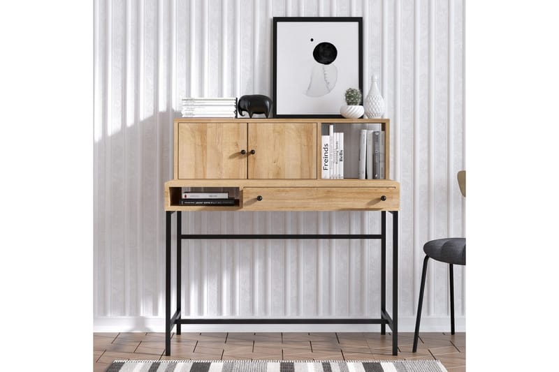 Teyric Skrivbord 60x100 cm - Ek/Svart - Möbler - Hemmakontor - Skrivbord