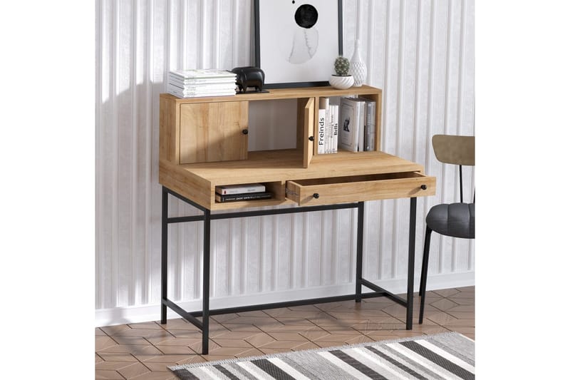 Teyric Skrivbord 60x100 cm - Ek/Svart - Möbler - Hemmakontor - Skrivbord