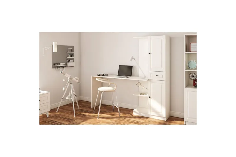 Torrel Skrivbord 40x155 cm - Vit - Möbler - Hemmakontor - Skrivbord