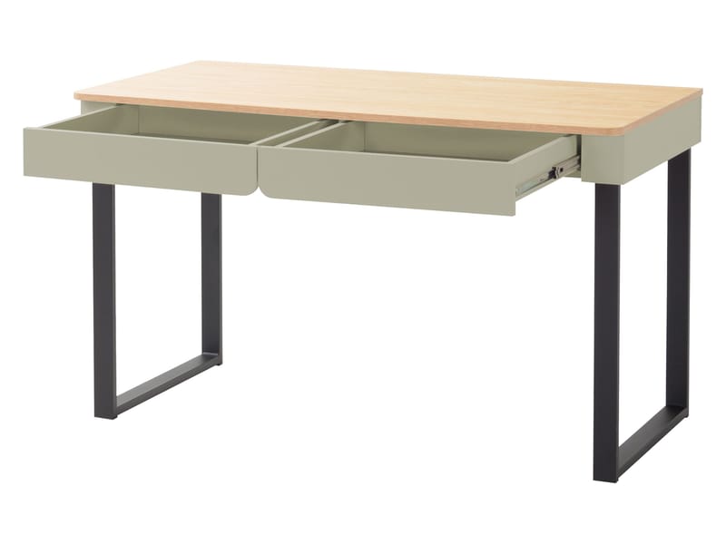 Travic Skrivbord 125 cm med Lådor i Trä med Ekutseende - Beige - Möbler - Hemmakontor - Skrivbord