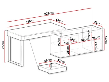 Travic Skrivbord 228 cm - Möbler - Hemmakontor - Skrivbord