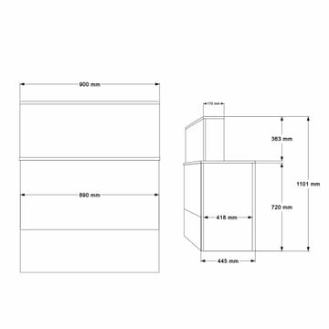 Valren Receptionbord 90x110x44,5 cm - Vit - Möbler - Hemmakontor - Skrivbord