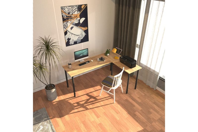 Viva Skrivbord 120x150 cm - Svart/Natur - Möbler - Hemmakontor - Skrivbord