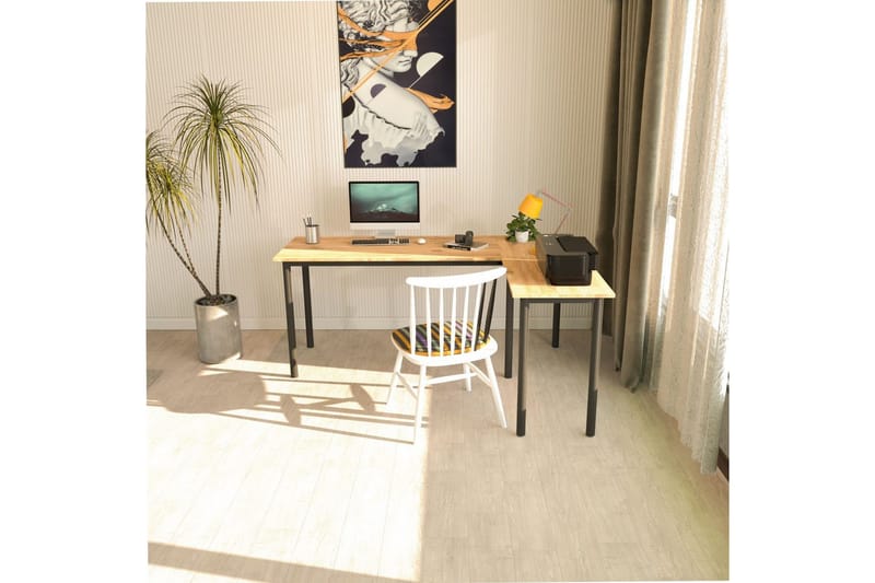 Viva Skrivbord 120x150 cm - Svart/Natur - Möbler - Hemmakontor - Skrivbord