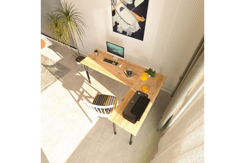 Viva Skrivbord 120x150 cm - Svart/Natur - Möbler - Hemmakontor - Skrivbord