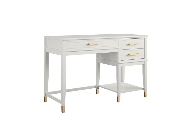 WESTERLEIGH Skrivbord 116 cm Höj- och sänkbar 3 Lådor Vit - Skrivbord - Bord