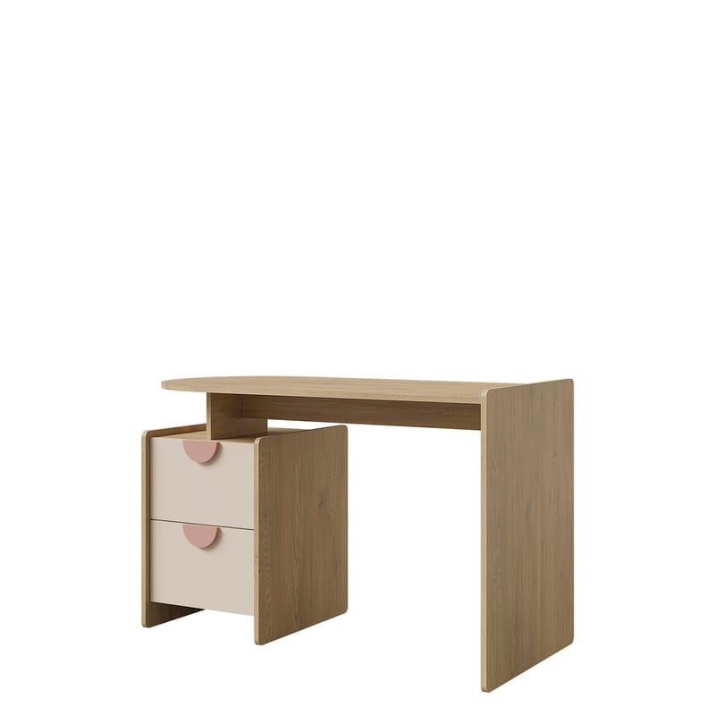 Zarek Skrivbord 121 cm, brun, rosa och beige