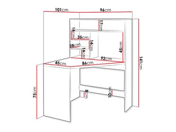 Zayden Skrivbord 96 cm - beige - Möbler - Hemmakontor - Skrivbord